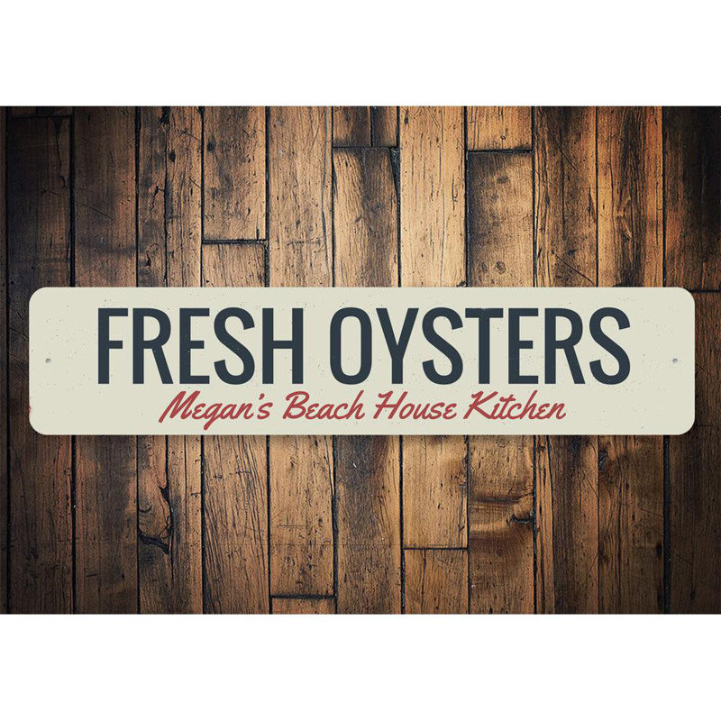 Plaque en aluminium Fresh Oysters, H 6 po x l 24 po x P 0,063 po