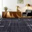 Tapis lavables pour chambre à coucher 5 x 7 salon Tapis abstrait moderne antidérapant Tapis mince léger à rayures contemporaines à poils courts et doux, noir-125821510-125821512