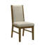 Ensemble de 2 chaises de salle à manger Liyo, structure en bois brun, assise en tissu beige
