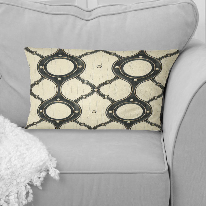 Coussin lombaire beige moderne Modern Treillis