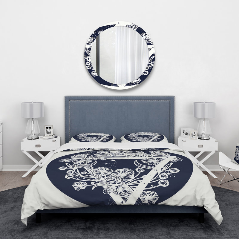 Magic Flowers Is Triangle - Ensemble de housse de couette vintage - Microfibre de polyester