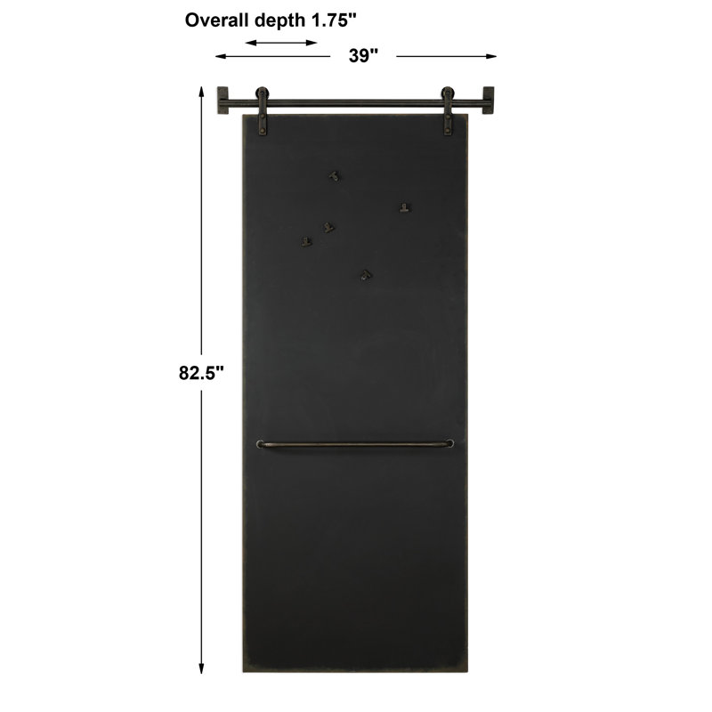 Black Metal Magnetic Chalkboard with Clip Magnets