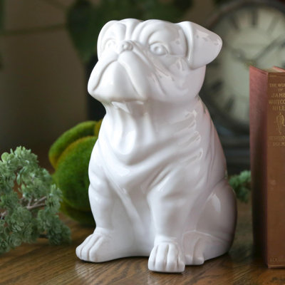 Bouledogue britannique assis en céramique Haizea