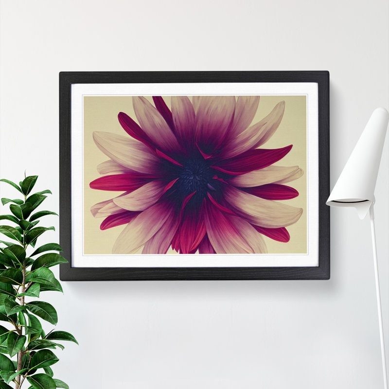 Bold Flower - Single Picture Frame Print, 46cm H x 64cm W x 2cm D, Black Framed