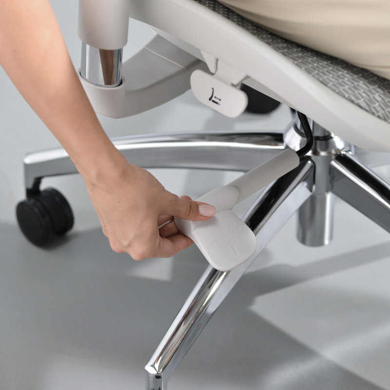 Chaise de bureau ergonomique avec dossier indépendant, Gris clair