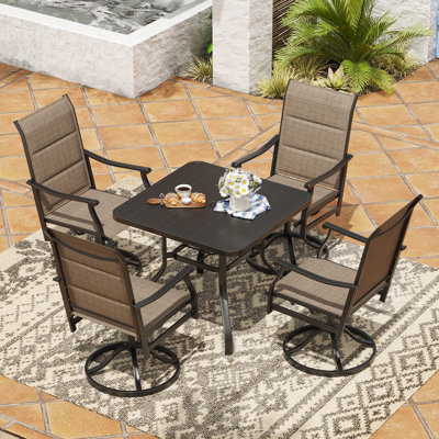 4 - Person Upgraded Square Outdoor Dining Set by Winston Porter