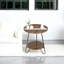 Table de bout ronde à 2 niveaux avec pieds en métal, petite table d'appoint et table de chevet pour le salon et la chambre à coucher