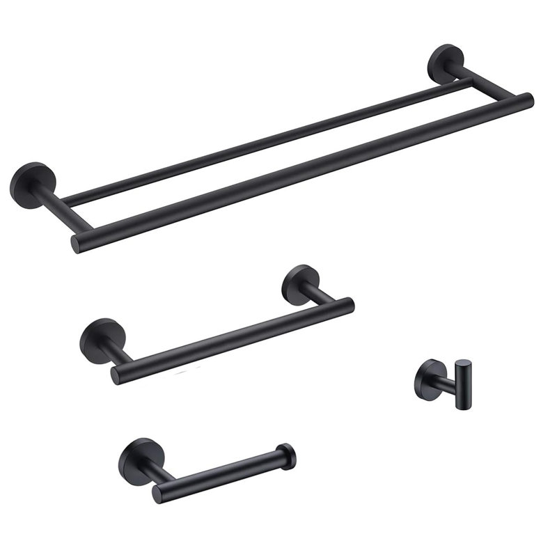 4 - Piece Bathroom Hardware Set, Matte Black