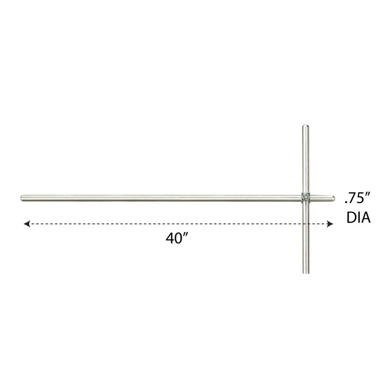 Solid Aluminum Crossbar, 1/2" Diameter, 40" Long