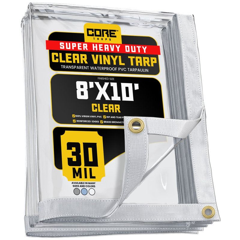 Bâche en vinyle 30 mil Extreme, H 120 po x l 96 po x P 1 po, Transparent