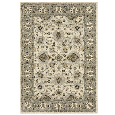Tapis oriental beige / gris Caryll