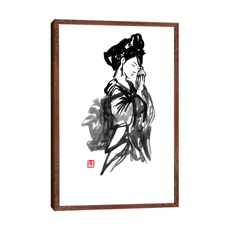 Remembrance by Péchane - Print on Canvas, 101.6 cm H x 66.04 cm W, Classic Brown Wood Framed