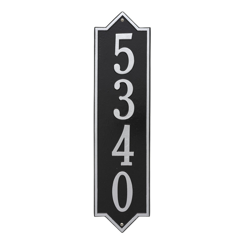 Plaque verticale Norfolk taille du domaine, Noir / argent, Oui