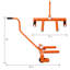 Chariot à roulettes en acier robuste et réglable pour atelier et garage - Orange