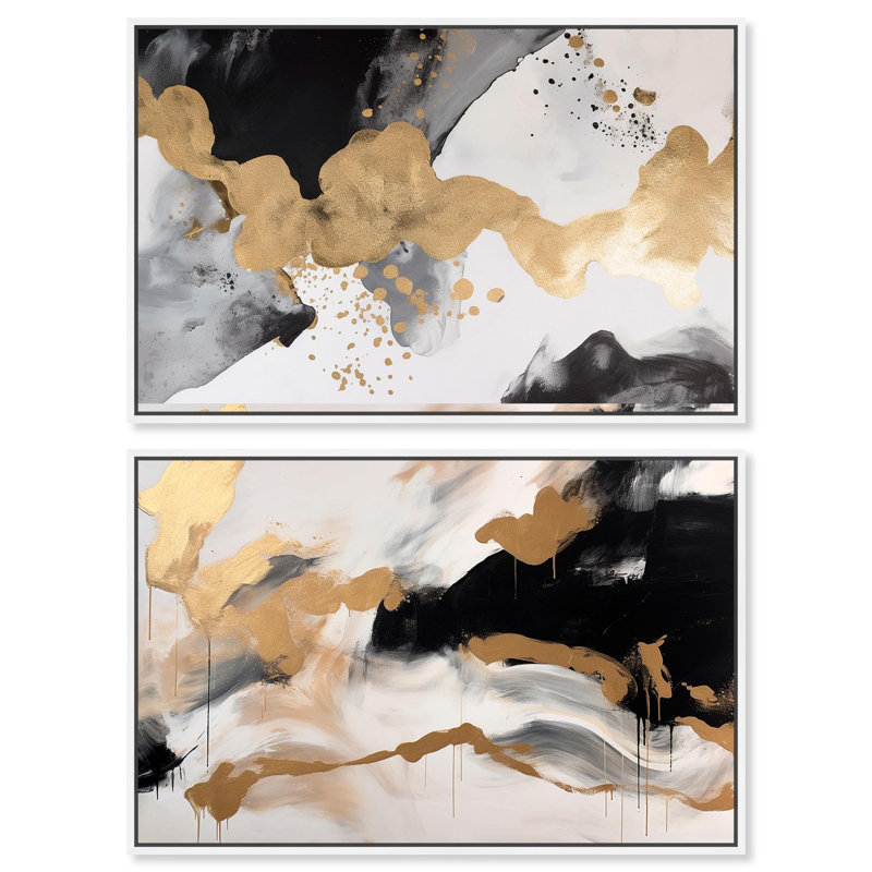 Ensemble de 2 ensembles de nuages, Cadre flottant blanc, H 24 po x l 36 po