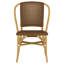 Ensemble de 2 chaises d'appoint de salle à manger Jena, tissé en rotin, dossier courbé, brun