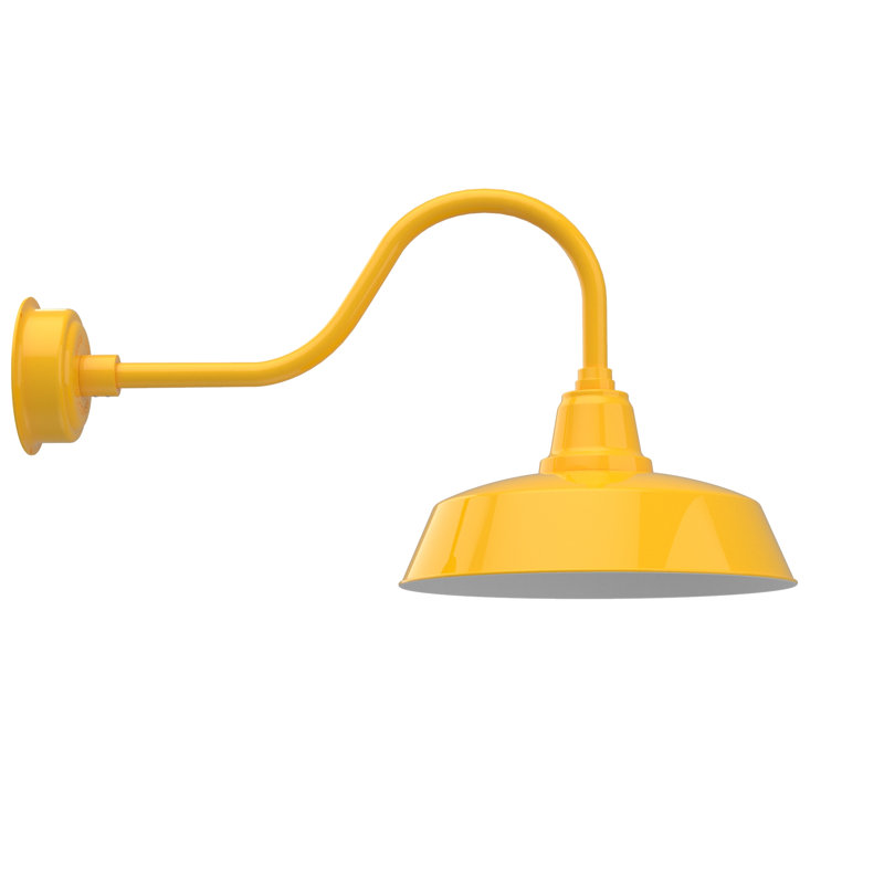 Luminaire de grange d'extérieur à DEL Vandervliet, H 16,88 po x l 16 po x P 31,75 po, Jaune