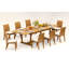 8 Seats 9 Pcs Grade-A Teak Wood Dining Set: 118" Double Extension Mas Rectangle Trestle Leg Table And 8 Lagos Armless Chairs #11LG2500-334296572