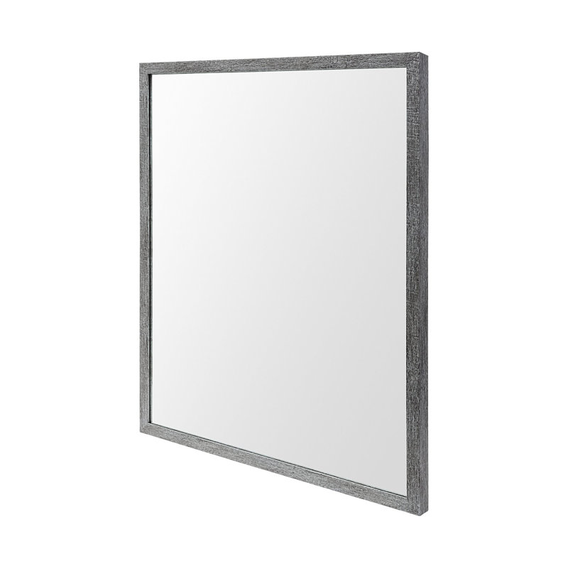 Miroir de salle de bain Aariah, H 31,5 po x l 25,5 po, Gris