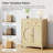 Rattan Sideboard Buffet Cabinet, Coffee Bar Cabinet with Adjustable Storage Shelves and Drawers for Dining Room or Living Room, Natural Oak (Set of 2)