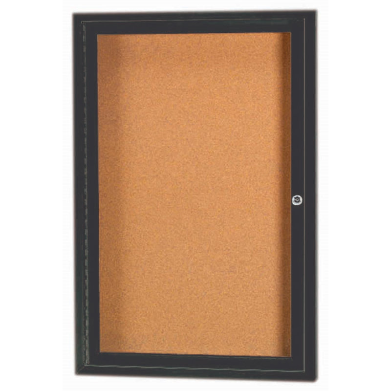Panneau d'affichage mural fermé avec éclairage DEL, Aluminium anodisé bronze, Un, H 36 po x l 24 po
