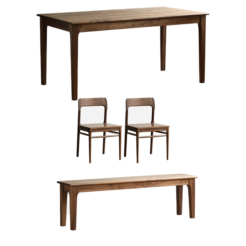 Classic simple solid wood table set, 29.92"H x 70.86"L x 33.46"W