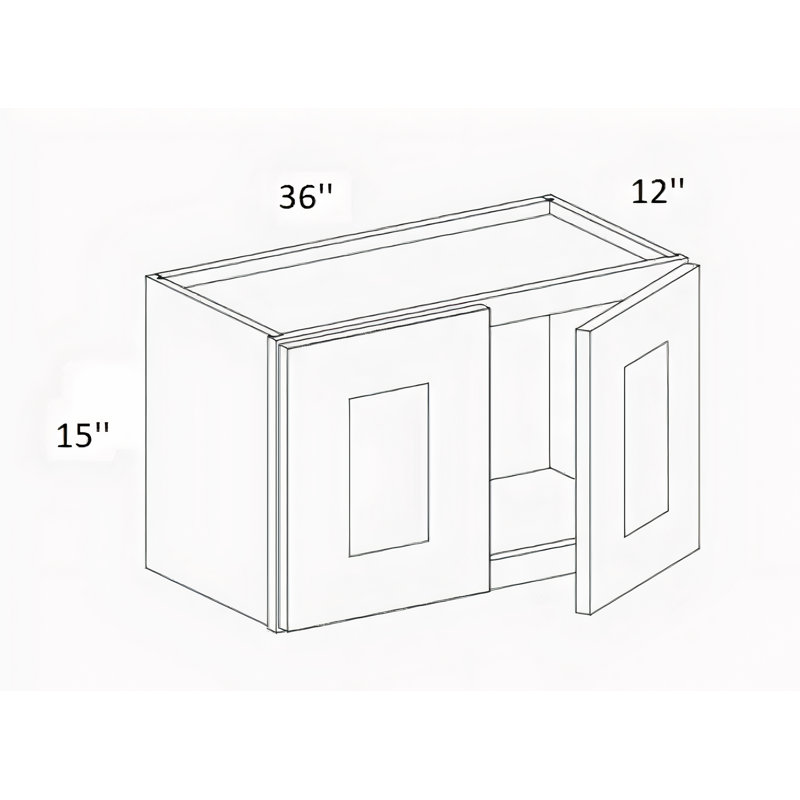 Armoire murale de cuisine prête à assembler blanche l 36 po x H 12 po / 18 po / 21 po x P 12 po, 15"