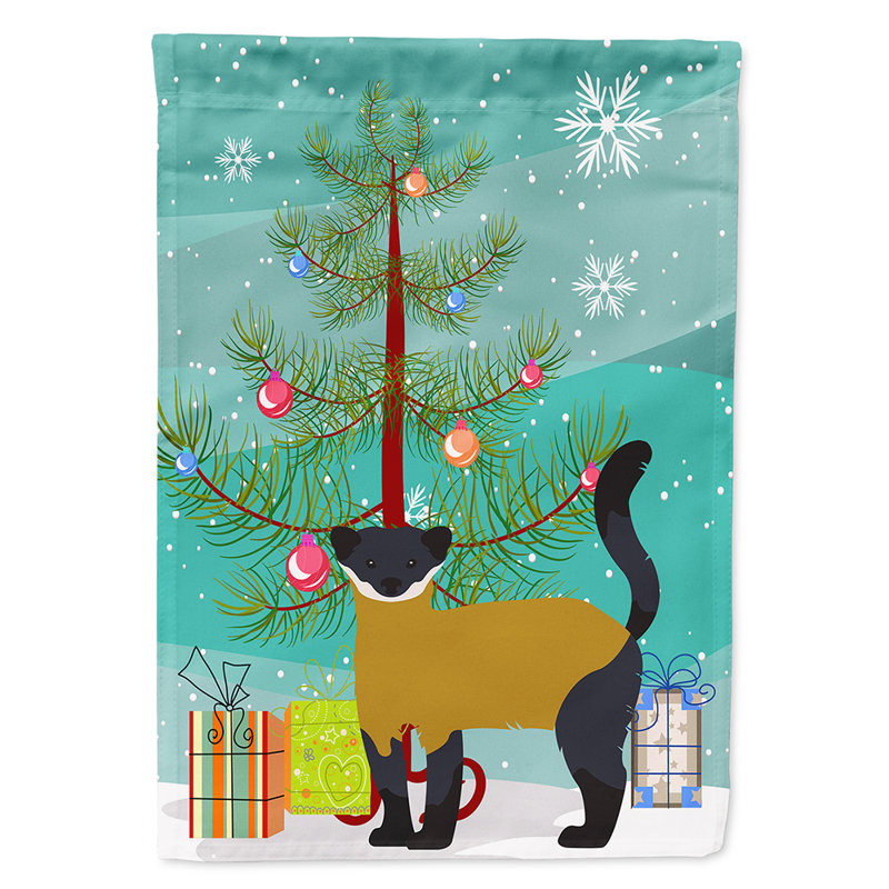 Marten de noël en polyester de 2 côtés 40 x 28 po de gorge drapeau maison