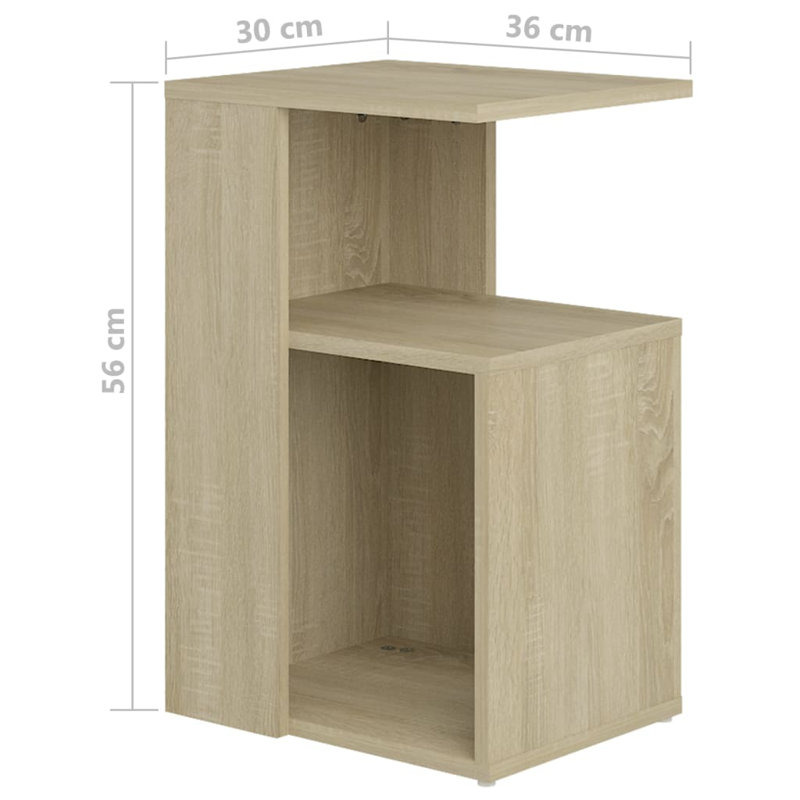 Gnni Floor Shelf End Table, Sonoma Oak, Sonoma Oak