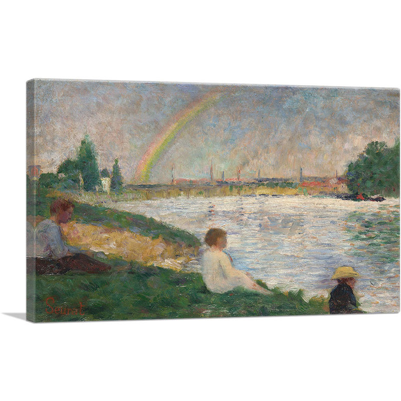 «The Rainbow» par Georges Seurat - reproduction d'art sur toile tendue, H 12 po x l 18 po x 1,5 po