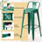 30 Inch Counter Height Chairs, Industrial Kitchen Stools with Backrest and Footrest, Metal Bar Stools for Indoor/Outdoor (Set of 4)-1227800798
