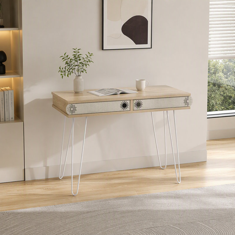Bureau moderne à 2 niveaux avec pieds en métal Lora