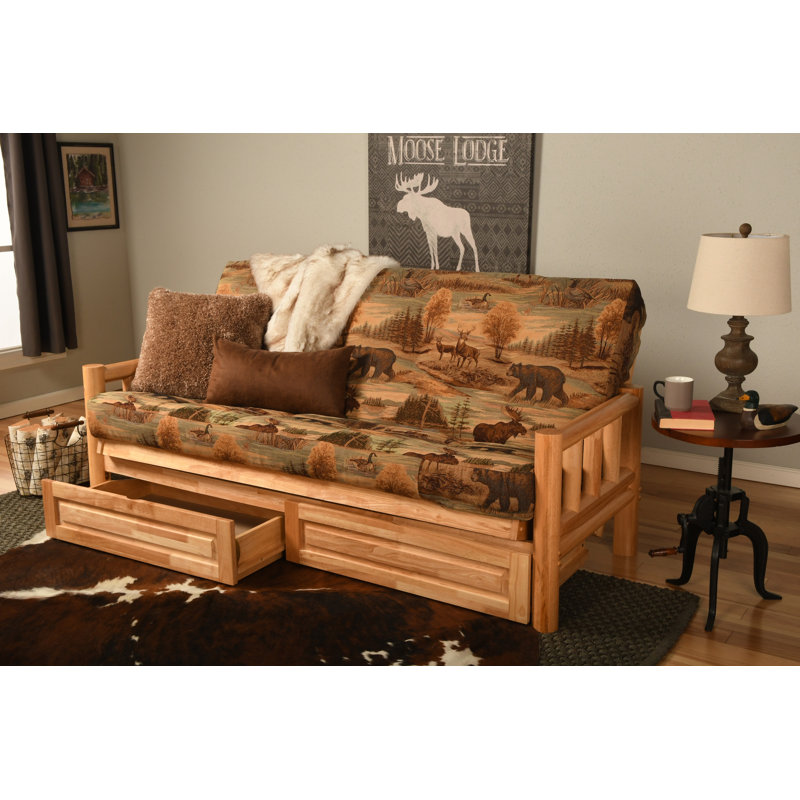 Stratford Full / Double 80'' Upholstered Futon And Mattress, Canadian 