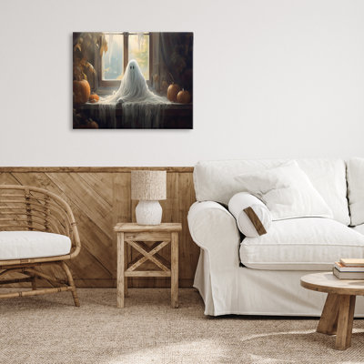 Fantôme assis dans une toile de fenêtre, design par LSR Design Studio