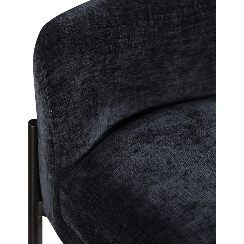 Burton 26'' Counter Stool, Black Chenille Fabric