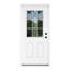 Porte d'entrée en fibre de verre à grain de chêne blanc 36 po x 80 po - verre à faible émissivité 9-Lite, ouverture vers la gauche, unité à abat-jour apprêtée avec moulure en brique et cadre en vinyle 4/9 / 16 po-116077374-116077372