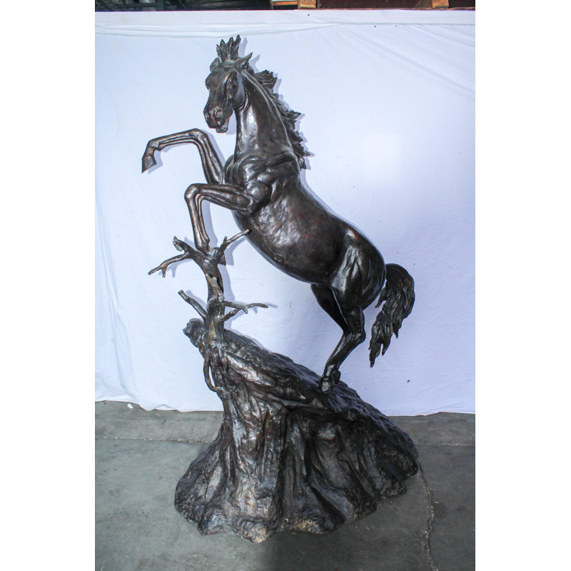 Sculpture cheval en taille réelle en bronze par J. Dagan 60 po x 37 po x H 81 po
