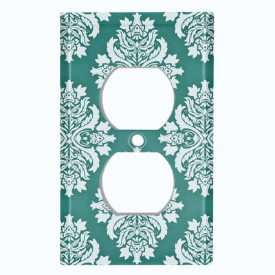 Plaque murale en damas bleue