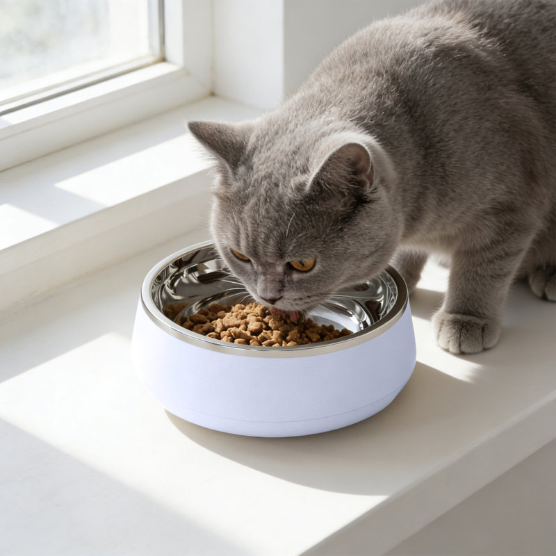 Bol pour animaux à alimentation lente 304 en acier inoxydable 304, 6,81 x 6,10 x 2,40 pouces, mauve, Mauve