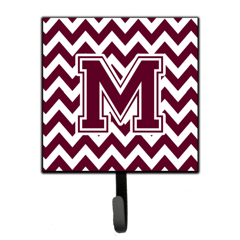 Organisateur de clés à motif de grenat à chevrons avec lettre C Planada, Marron / blanc