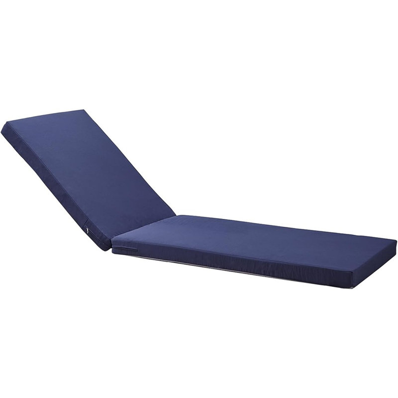 Coussin de chaise longue d'extérieur imperméable, coussin de remplacement de chaise longue de piscine, coussin de chaise longue pour mobilier d'extérieur, bleu marine