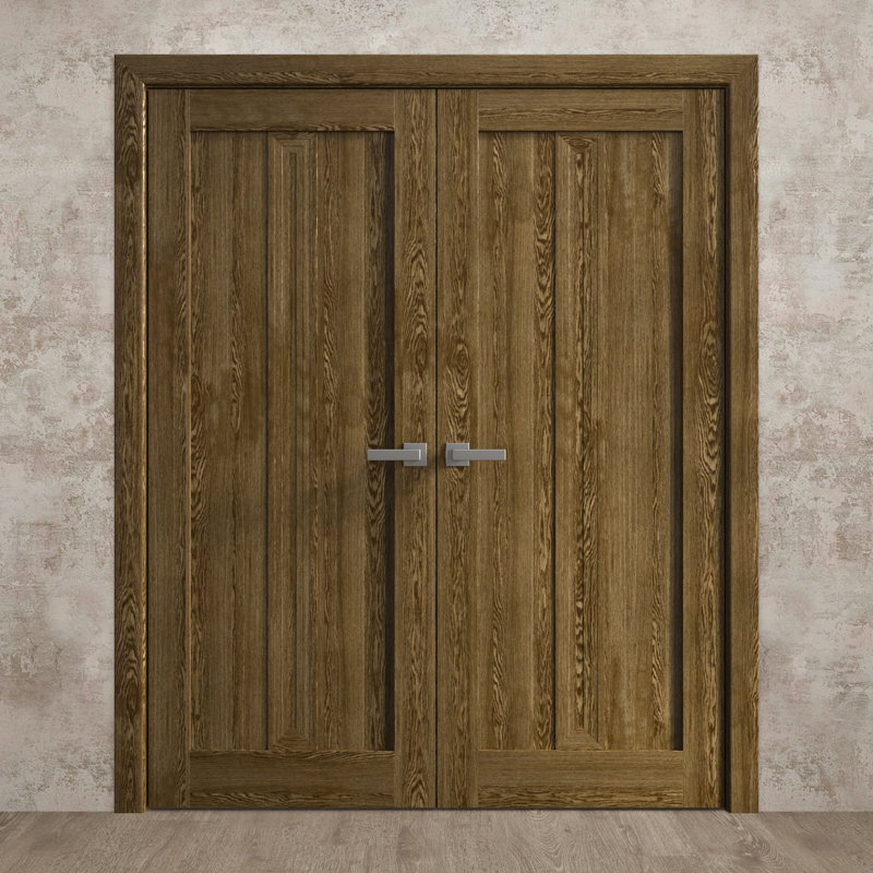 Portes doubles intérieures intérieures | Ego 5006 | Cadre de panneau intérieur en bois massif | Portes modernes pour placard