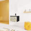 Meuble-lavabo 24 po avec lavabo en céramique. Porte à fermeture en douceur, noir. Armoire élégante