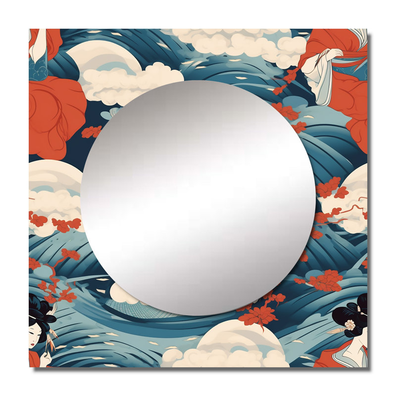 Miroir mural de salon Ukiyo, 36 po x 36 po