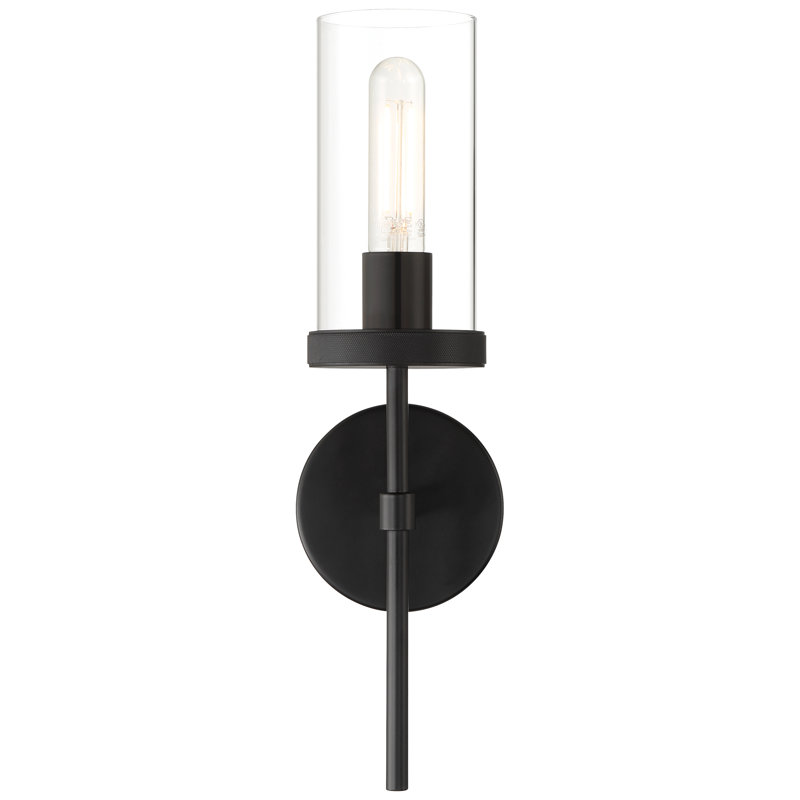 Lily 1 Light Wall Sconce - 16.5"H - Matte Black Finish, Matte Black