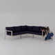 Amina 3 Piece Outdoor Acacia L Shape Sectional 