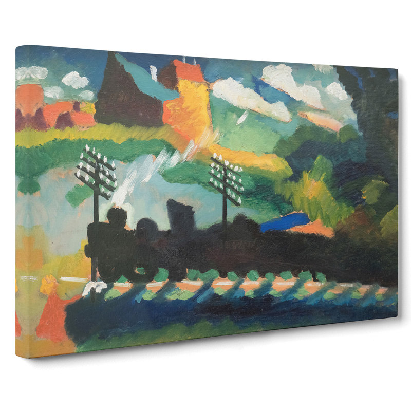 Railroad At Murnau by Wassily Kandinsky - Wrapped Canvas Painting, 50cm H x 76cm W x 3cm D