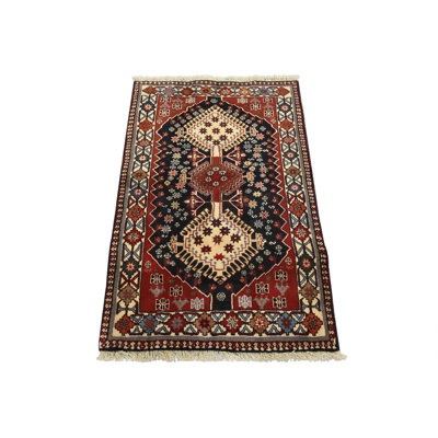 Tapis oriental noué à la main 2 pi 9 po x 4 pi Yalameh