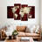 " White On Red World Map " 4 - Pieces-103064169