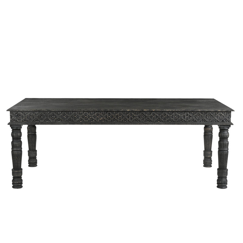 Aarohi Solid Wood Dining Table, 40" W x 84" L, Black